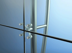 Point supported glass curtain wall